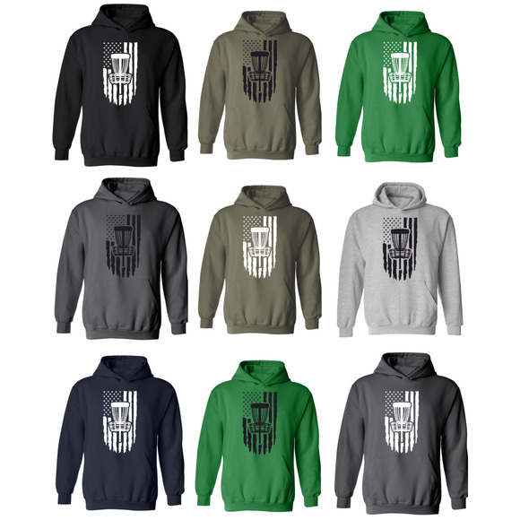 Disc Golf Hoodie PATRIOTIC AMERICAN Flag Discgolfing Sweatshirt - Picture 2 of 11